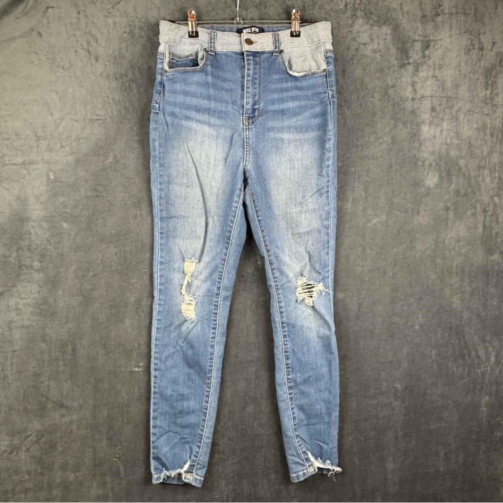 Wax Jean Blue Skinny Distressed Denim sz9/29